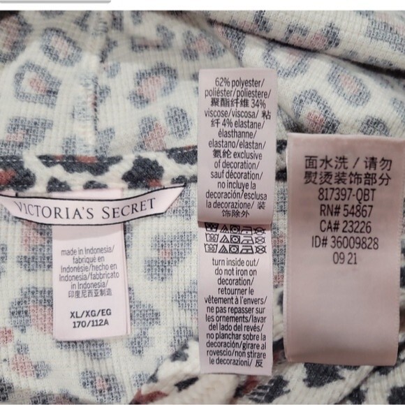 Victoria’s Secret Leopard Print Waffle Hooded Top - L - Picture 6 of 8